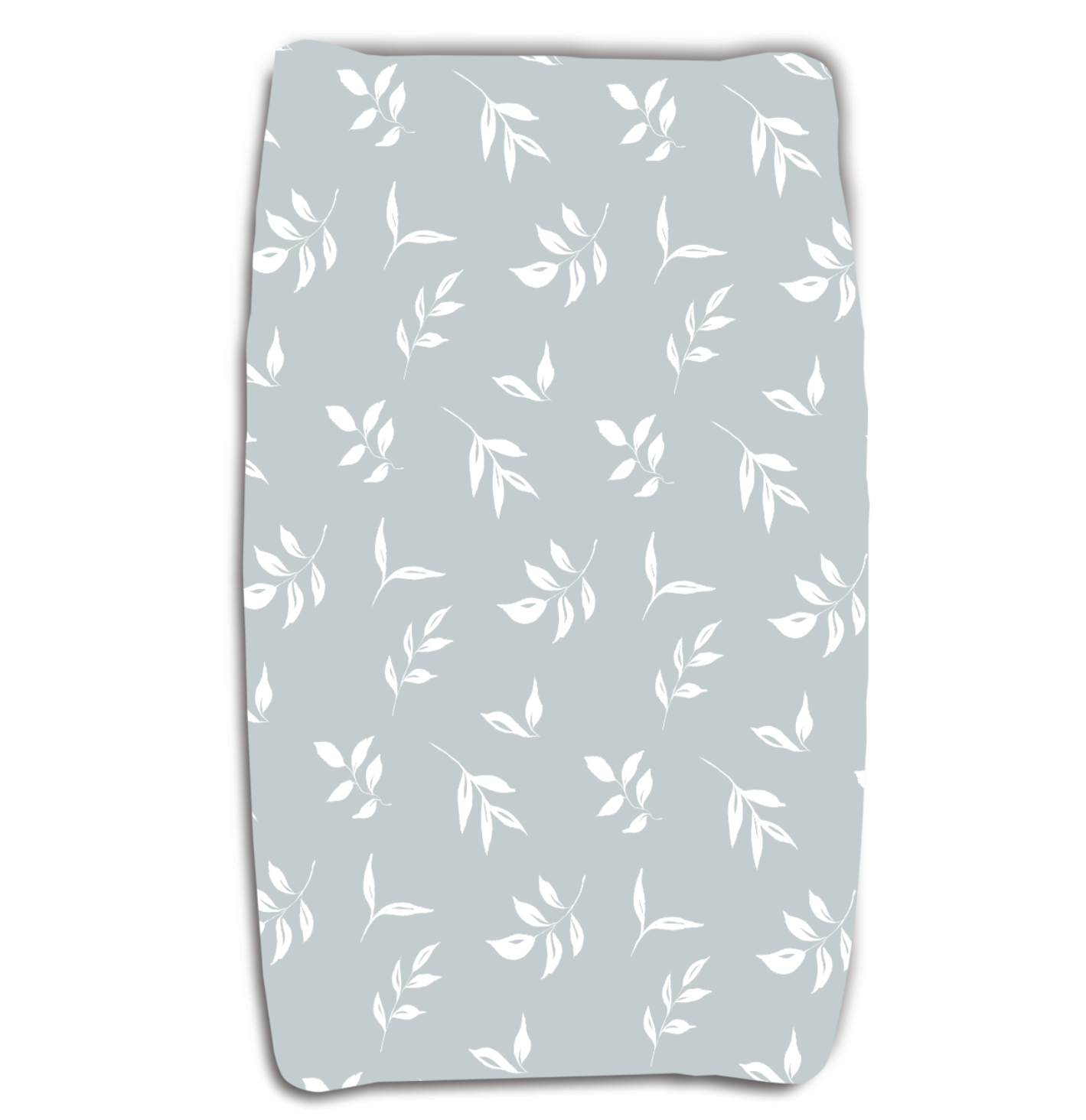 Blue & White Leaf Change Mat Cover Aai Aai Baby